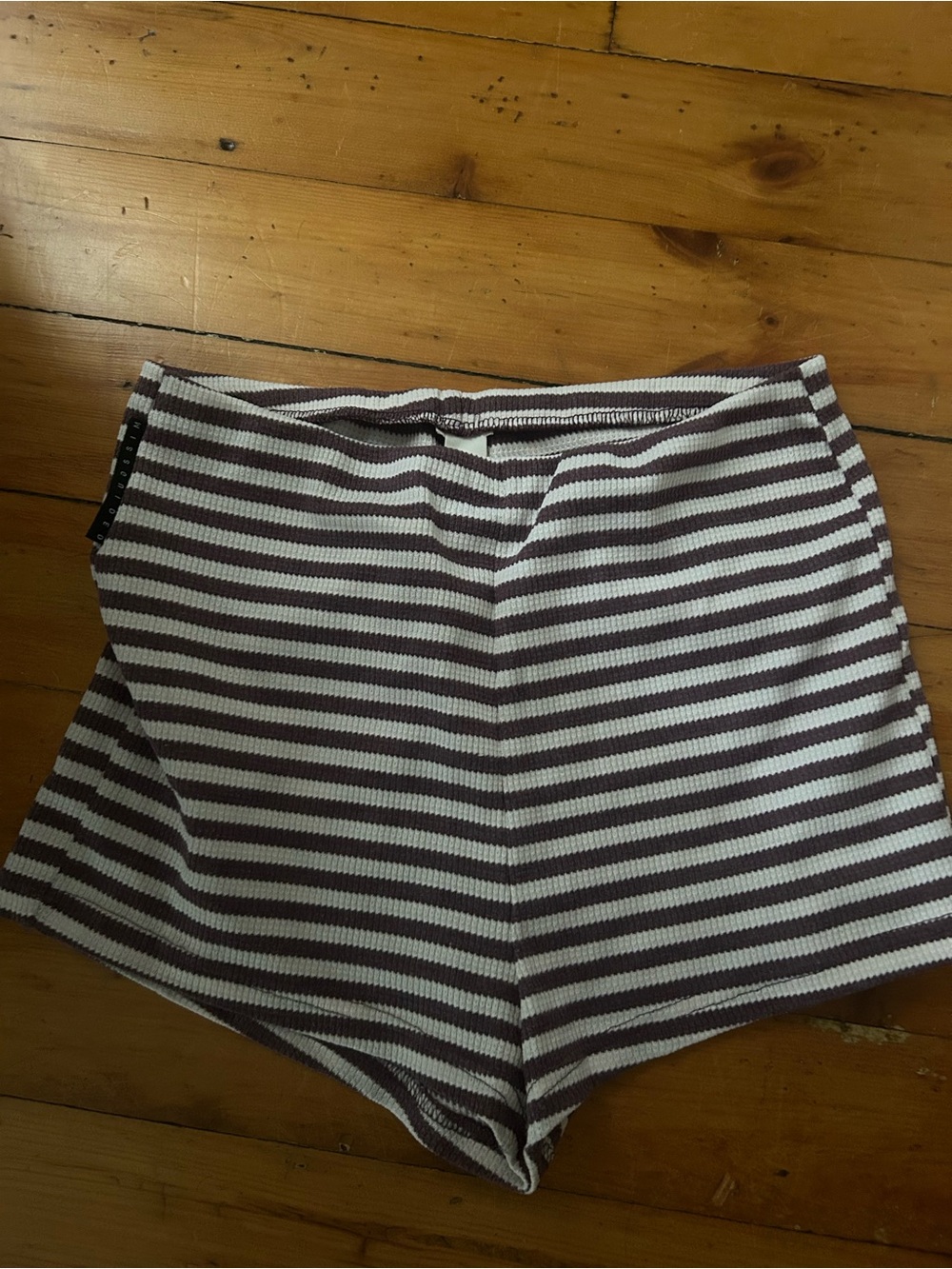 Missguided purple white shorts medium striped